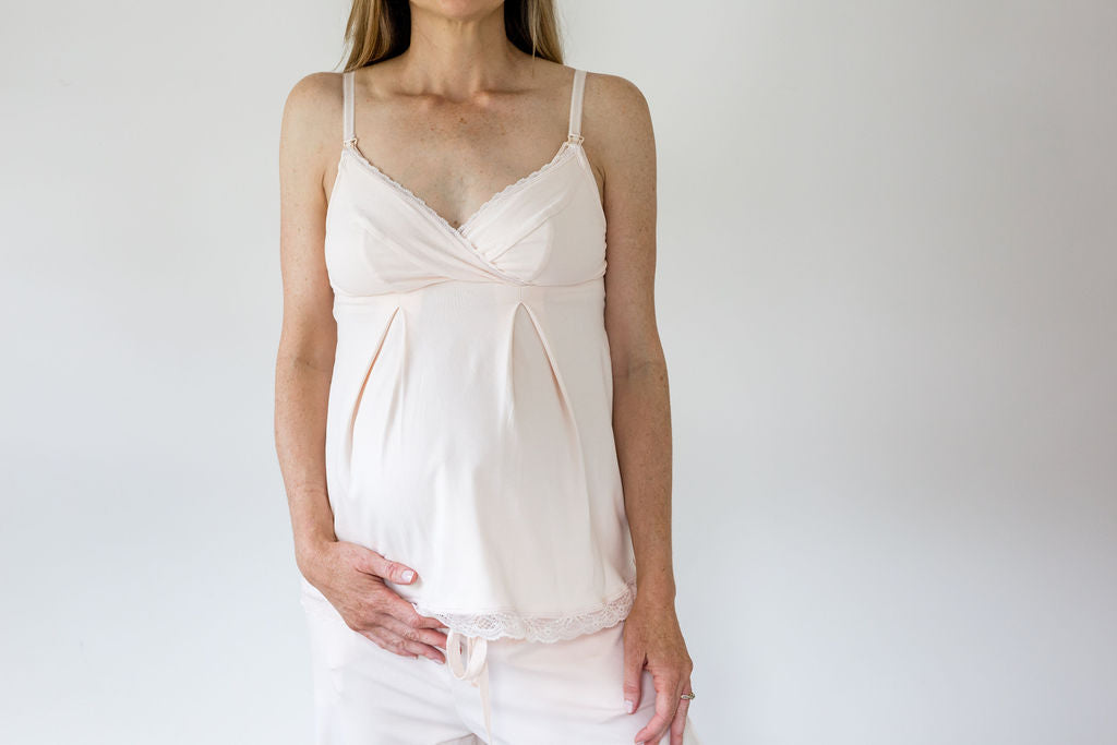 nursing cami in pink blush