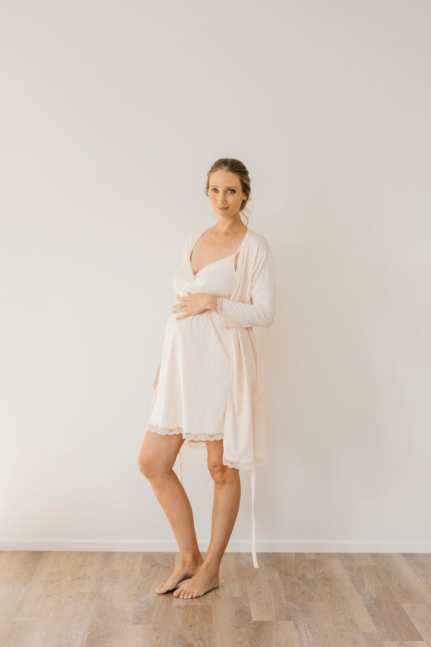 Maternity sleepwear - nursing nightie and robe