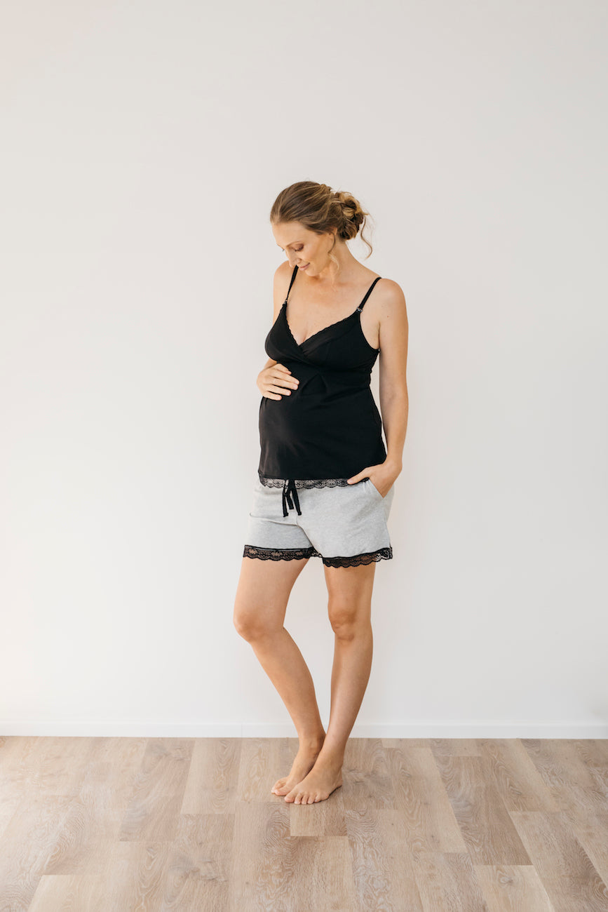 Organic cotton maternity pj short & nursing top