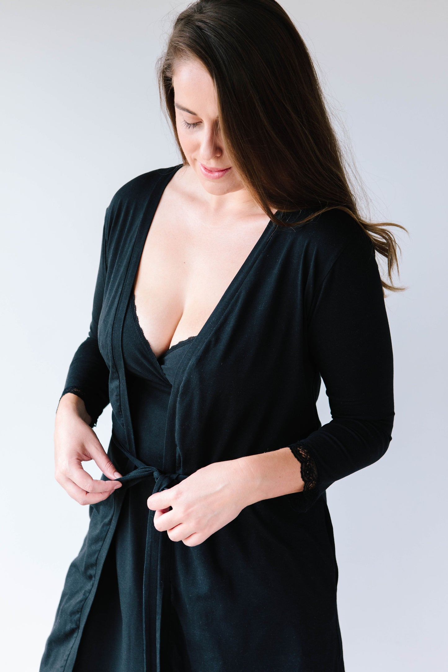 Caitlin supported bust nightie in vintage black