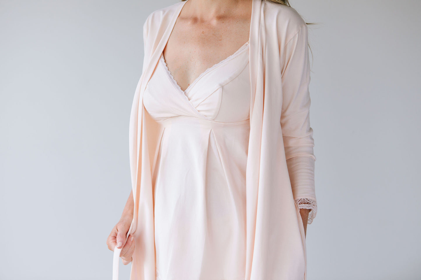 nursing nightie in pink blush